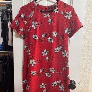 Red floral dress - Banana Republic